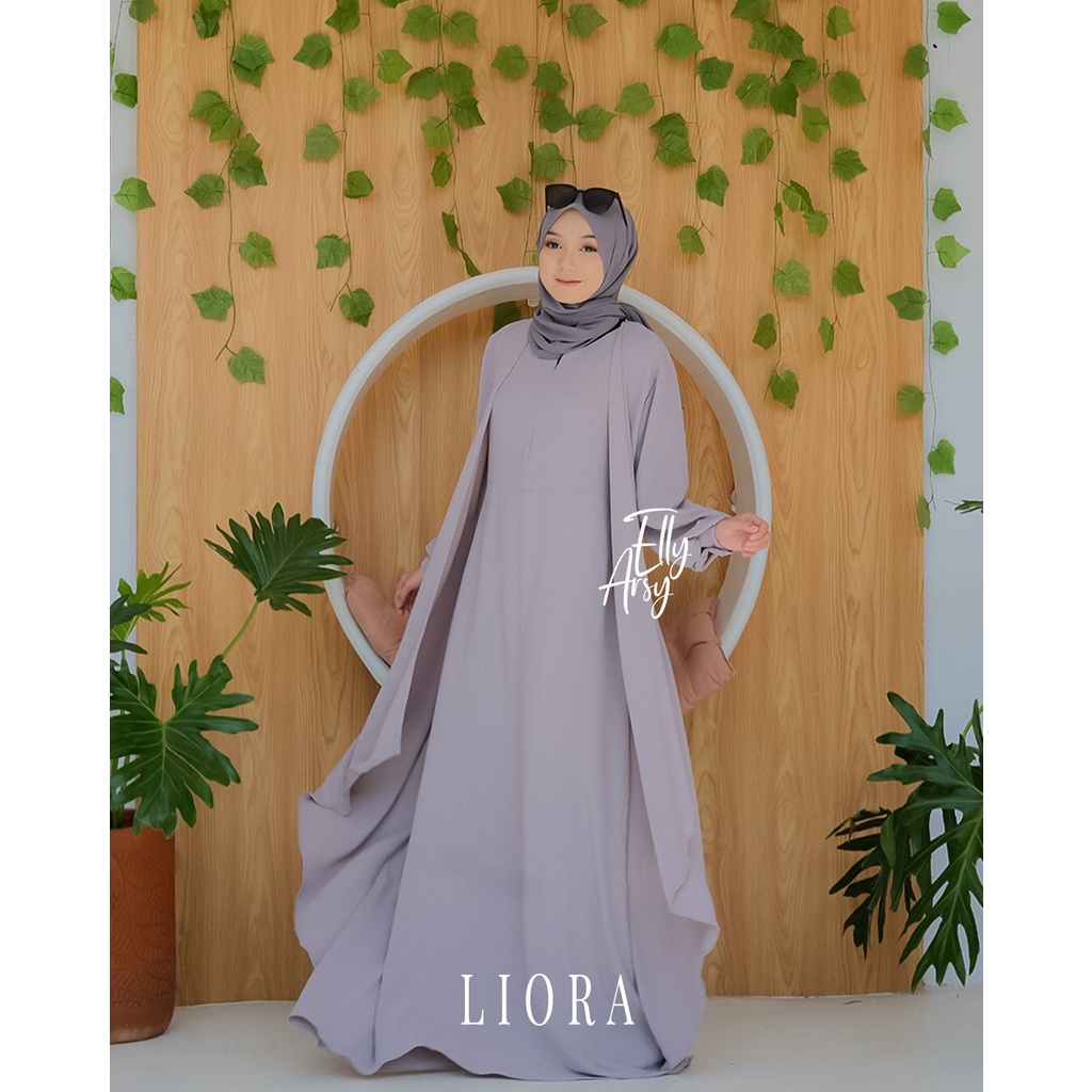 DRESS CRINGKLE LIORA ORI BY ELLYARSY DOUBLE LAYER GAMIS WANITA OOTD FASHION KEKINIAN TERBARU