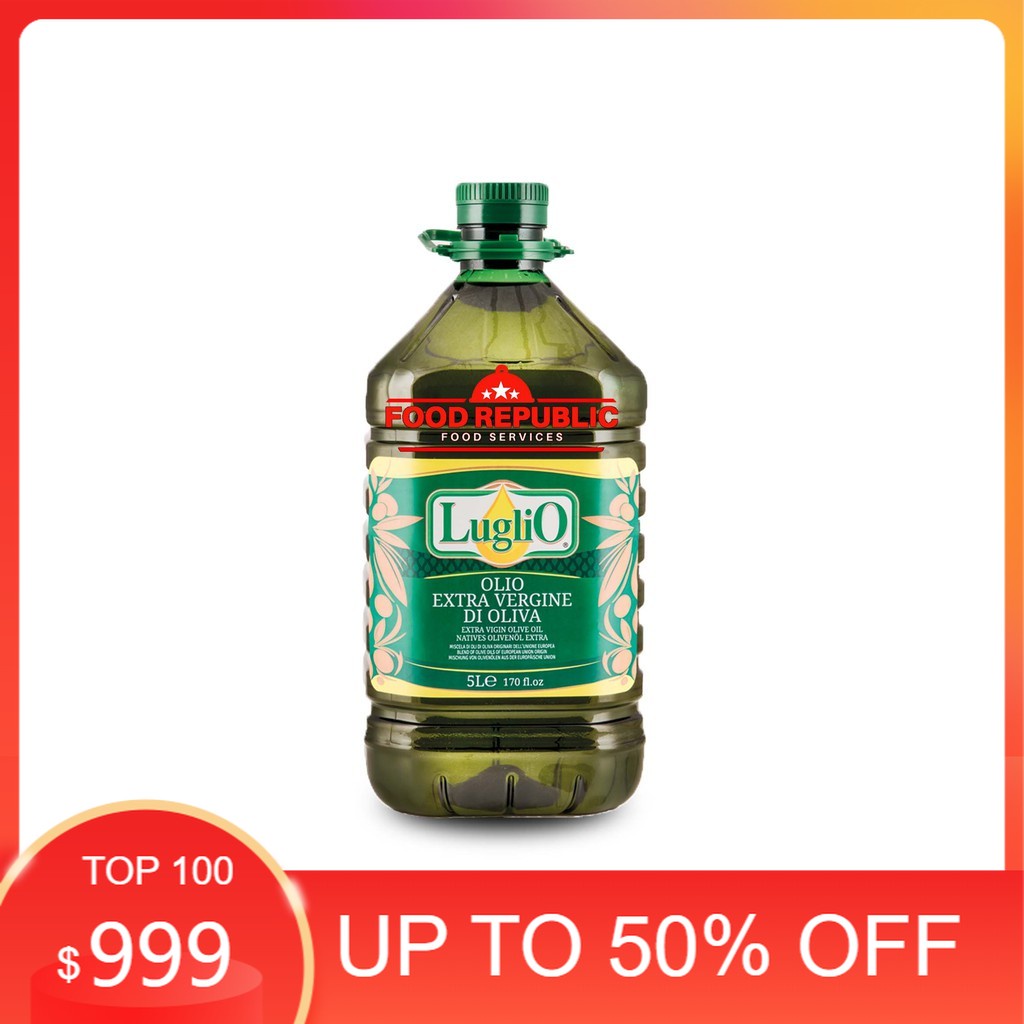 

Extra Virgin Olive Oil / Minyak Zaitun Murni 5 LTR Olio Luglio Halal Terlaris
