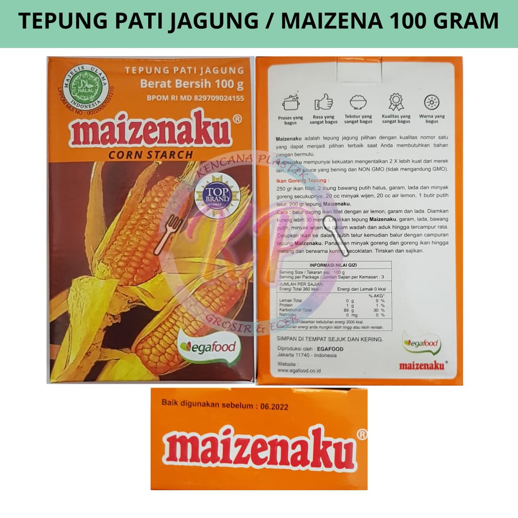 

Tepung Maizena Tepung Pati Jagung Corn Starch MAIZENAKU 100 Gram