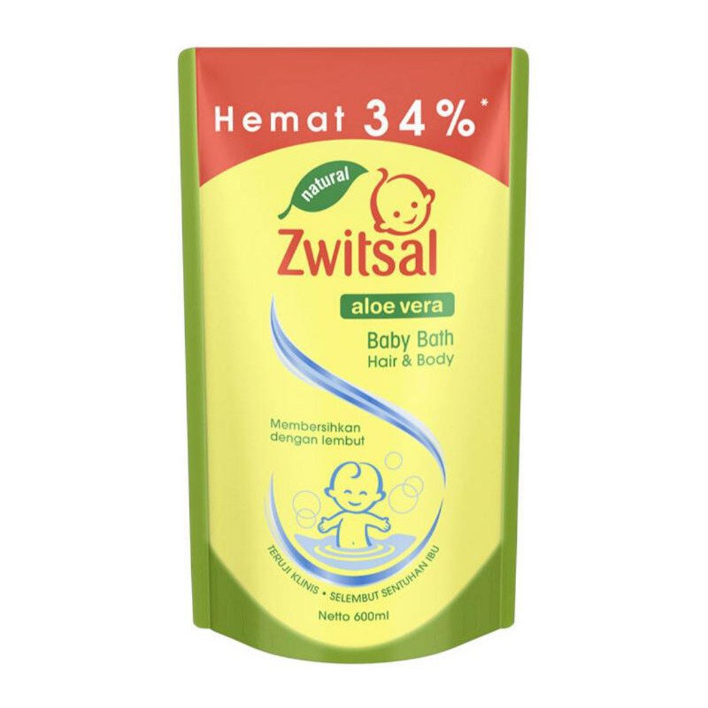 ZWITSAL Natural Baby Bath 2-in-1 Hair &amp; Body Pouch 600ml