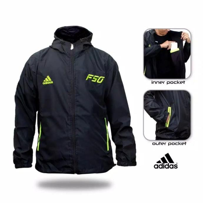 Jaket Parasut Adidas F50 Hitam pria