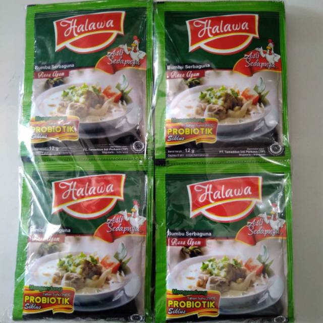 1 lusin (12 sachet) Halawa bumbu rasa ayam dan sapi mengandung probiotik