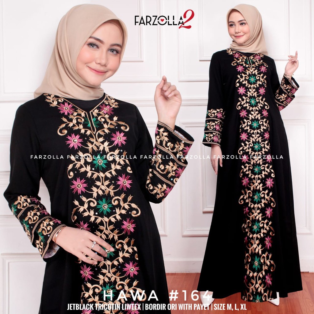 OK - BAJU MUSLIM ABAYA BORDIR | ABAYA HITAM TERBARU | ABAYA HITAM ARAB | BAJU ABAYA MURAH | HAWA 164