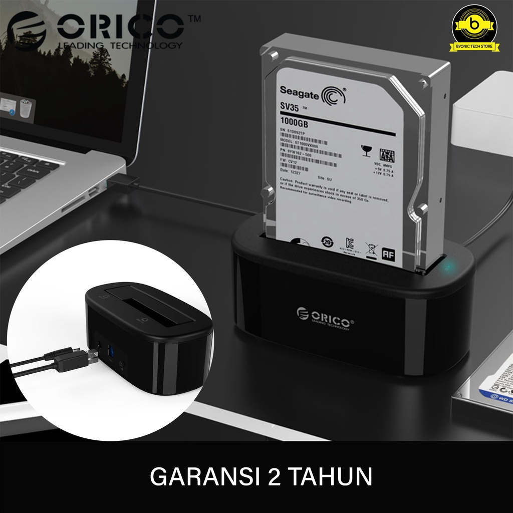 Docking HDD and SSD Hard Drive ORICO 2.5 / 3.5 inch Docking - 6218US3 docking station hardisk docking hardisk 2.5 docking hardisk 3.5 docking hdd pc docking hardisk orico tempat hardisk internal to external docking harddisk SATA