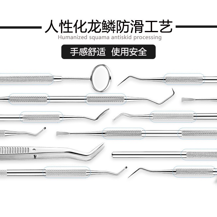 Peralatan Set Dokter Gigi Dentist Dental Tool 7 PCS - 4012 - Silver