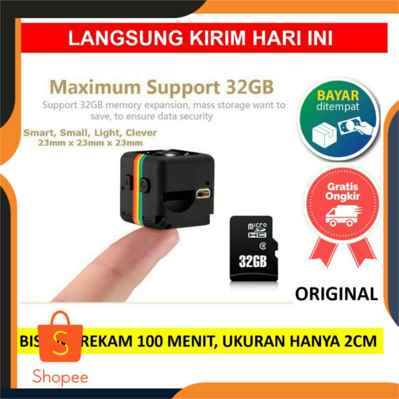 SPY CAMERA MINI SQ11 FULL HD 1080P | NIGHT VISION AMAN UNTUK MENGINTAI DI MALAM™