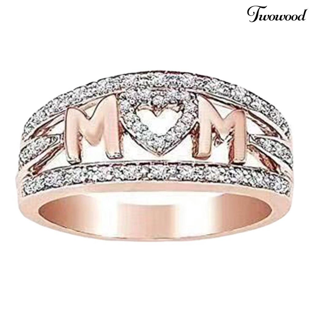 Cincin Berlian Imitasi Bahan Alloy Stainless Untuk Wanita