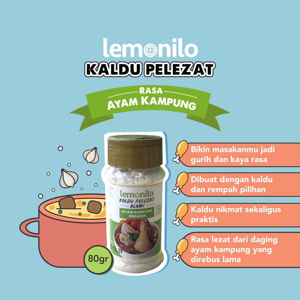 Lemonilo Kaldu Pelezat Alami Ayam Kampung Sapi Jamur 80 gr