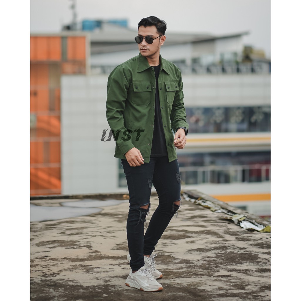 INST JAKET CANVAS COWO SEMi PARKA/TREKER/ TERMURAH( bisa bayar di tepat ) COD