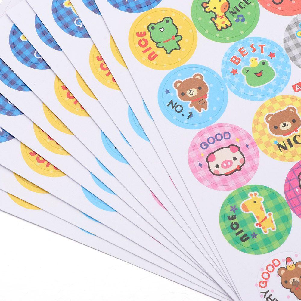 Nanas 240pcs Stiker Hadiah Anak Ibu Guru Penghargaan Perlengkapan Sekolah Label Puji