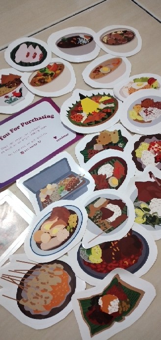 Stickeasy Aesthetic Sticker Pack Indonesian Food 20pcs | Sticker Laptop, Handphone, Tumbler