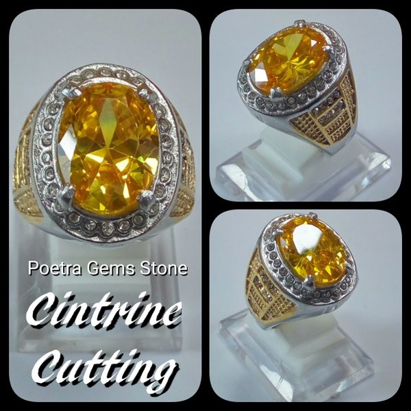 CINCIN PERMATA CITRINE CUTTING MEWAH &amp; ELEGAN BIG SIZE