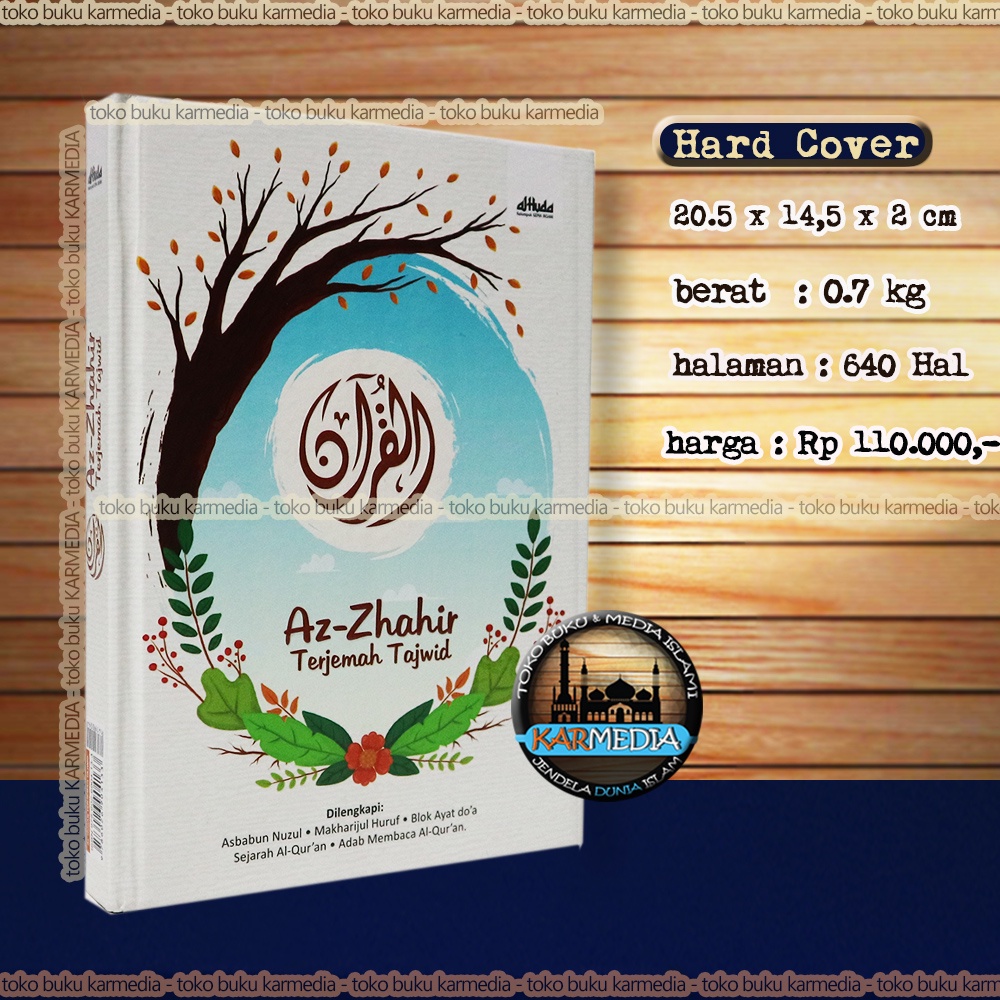( BISA CUSTOM CETAK NAMA ) Mushaf Al Quran Az Zhahir Zahir A5 HC Terjemah Tajwid Ukuran Sedang Hard 
