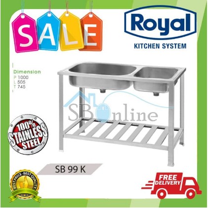 WASBAK CUCI PIRING KITCHEN SINK ROYAL SB 99 K 2 BAK