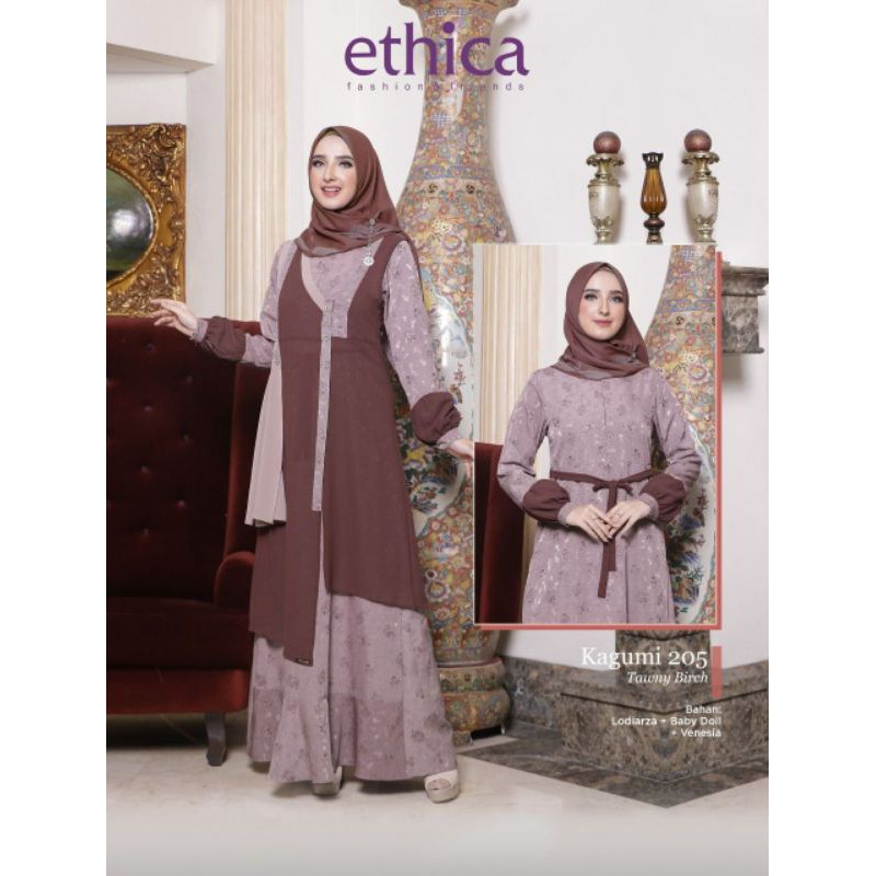 GAMIS LEBARAN TERBARU KAGUMI 205 CHOCOLATE TRUFFLE, TAWNY BIRCH By ETHICA