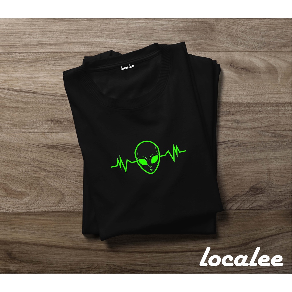 ALIEN'S HEARTBEAT BLACK TSHIRT-KAOS KOLEKSI ALIEN- ALIEN TSHIRT
