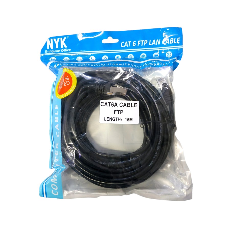 NYK Kabel Lan FTP Cat6A 15M RJ45 Internet Ethernet Cable