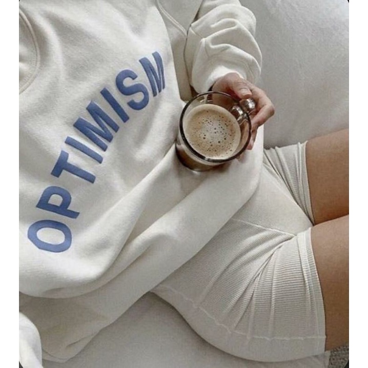 S - XXXXXL(6XL) Sweater Crewneck OPTIMISM Bigsize Jumbo Sweatshirt Pria Wanita Oblong 5XL 4XL 3XL XL