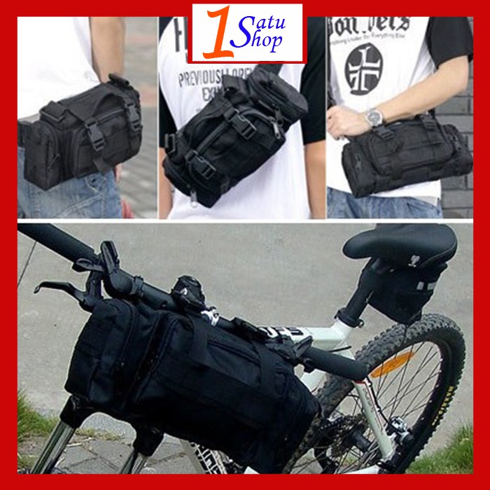 Tas Stang Sepeda Lipat Seli BMX MTB Army Tactical Serbaguna Selempang Pinggang Slingbag