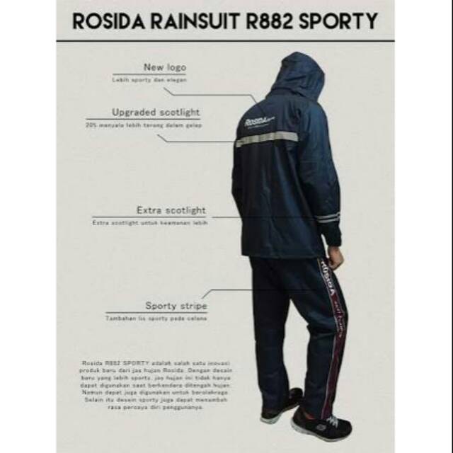 Jas hujan rosida sporty