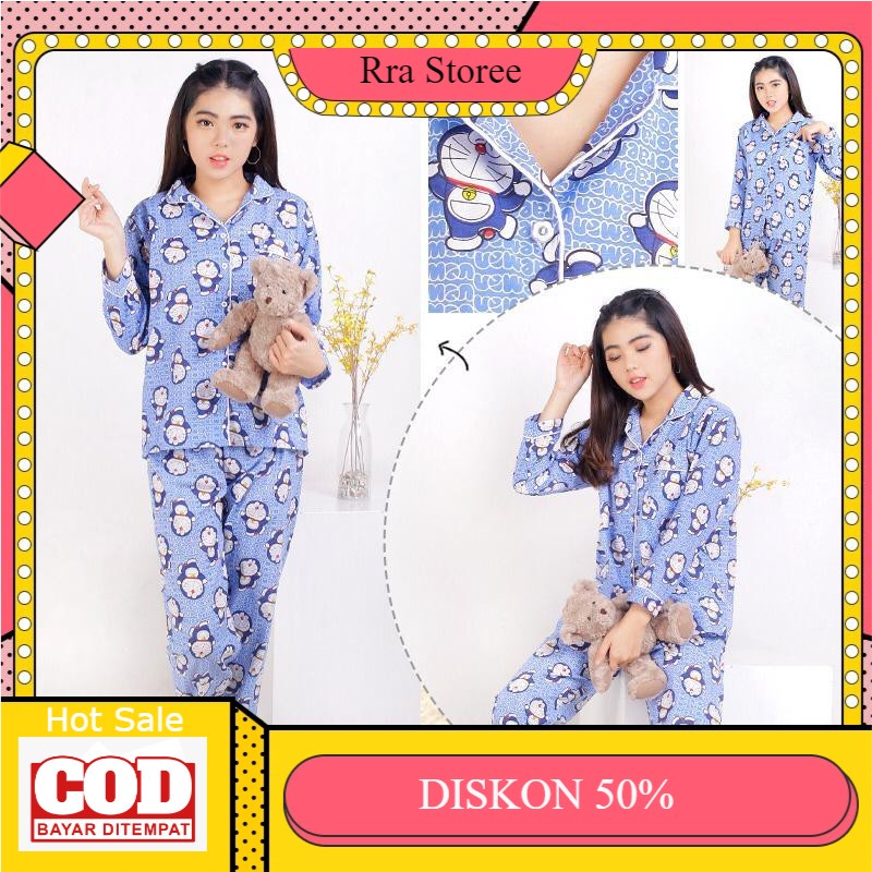 Jakarta - Baju Tidur Piyama Katun Wanita FRISKA DORA - Konveksi Murah Tanah Abang