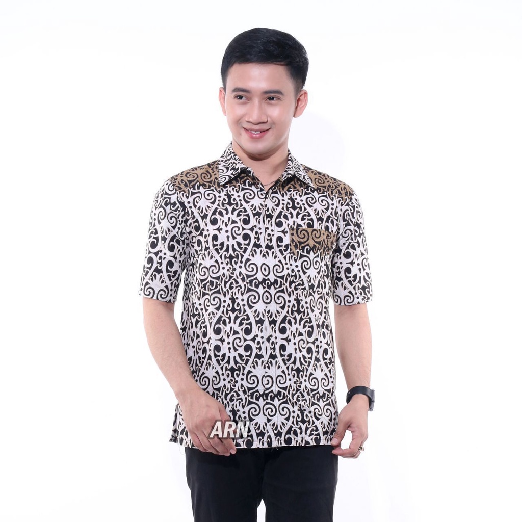 Temukan DISTRO Batik HRB026 Kenongo Kemeja Tosca pende Pekalongan Padi M L Xl Sogan