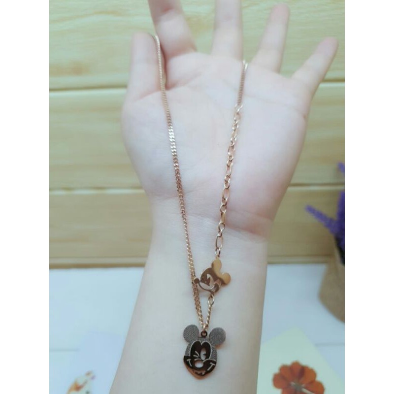 Kalung titanium wanita / kalung asli titanium mickey / kalung miki titanium