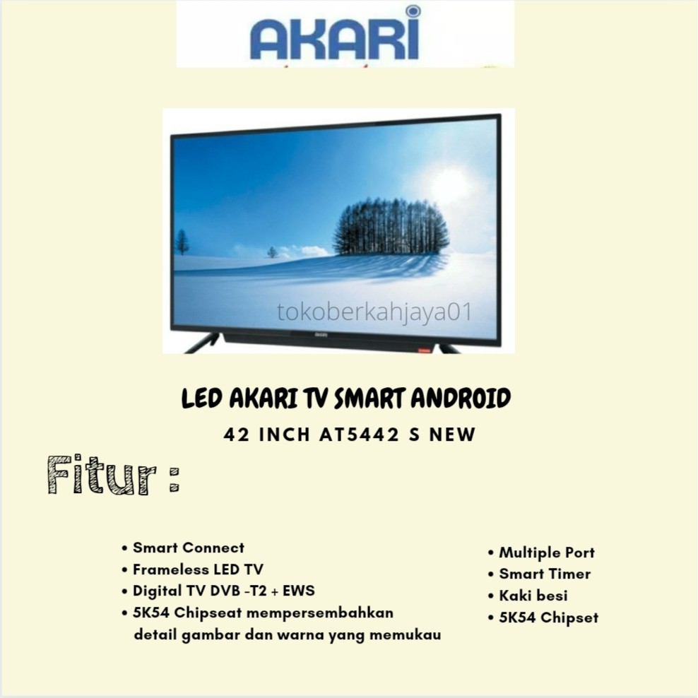 LED AKARI TV SMART ANDROID 42 INCH AT54 42 S NEW