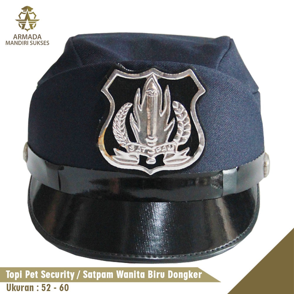 Topi Pet Satpam Wanita Biru - Topi Pet Secwan Biru