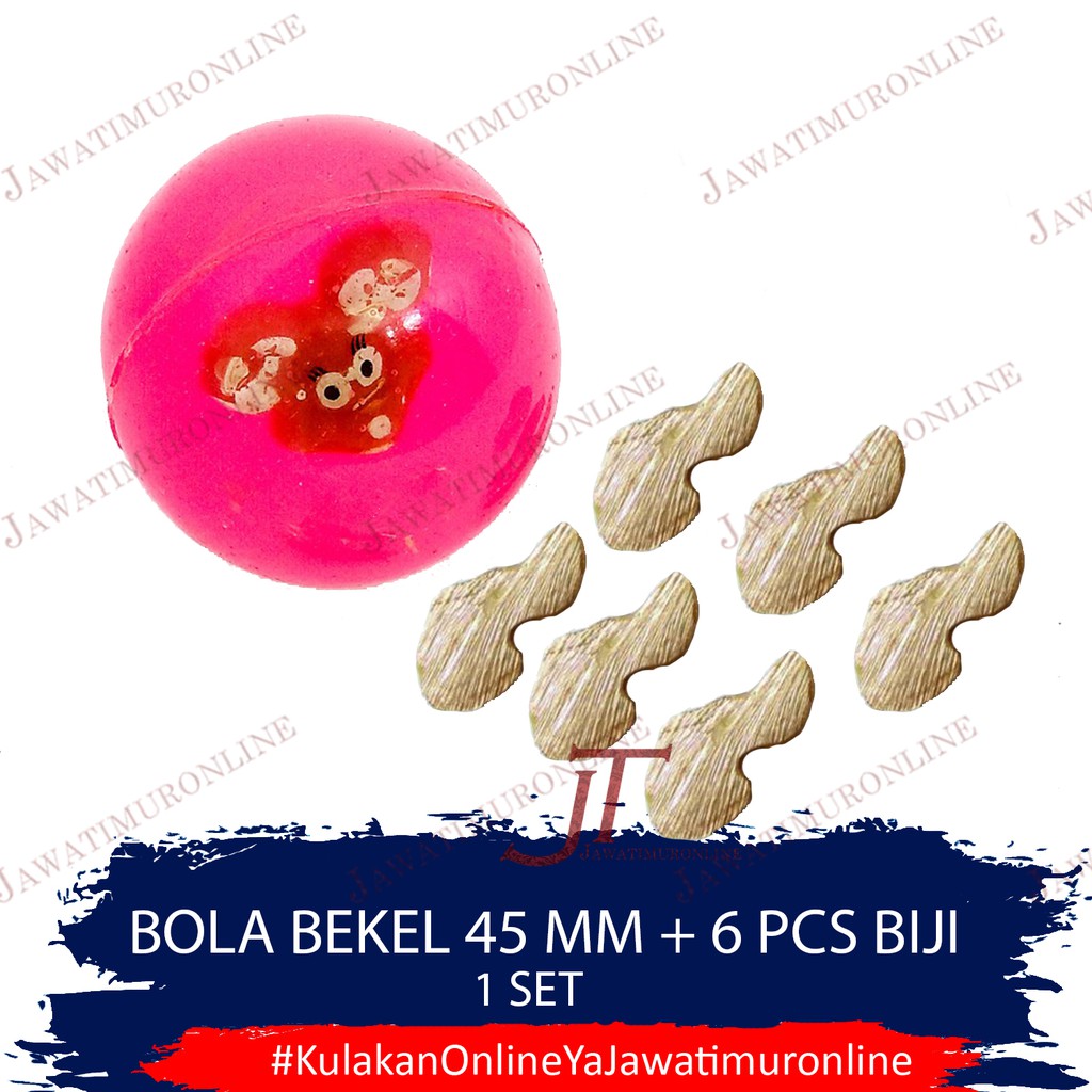 Bola Bekel 45mm + 6 Biji Bekel Kuningan Bola Bekel Komplit Siap Main