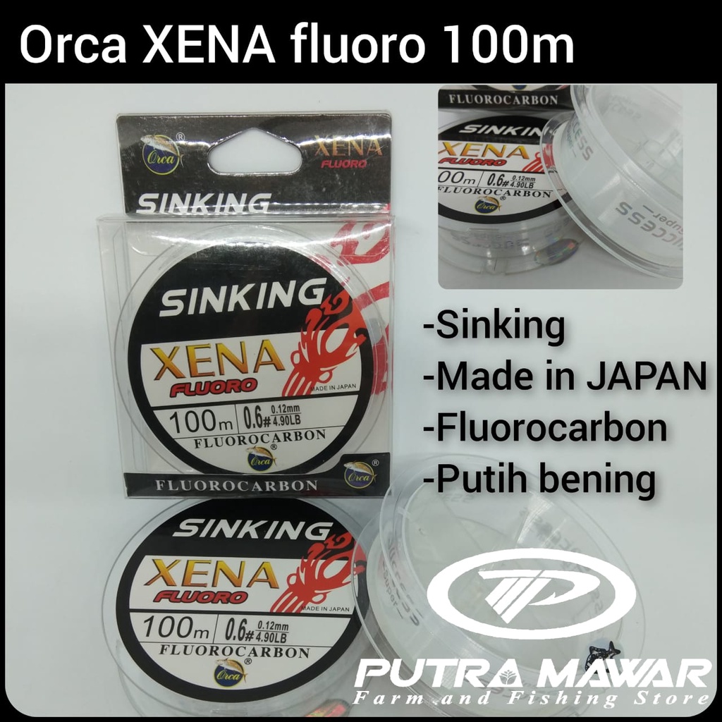 Senar Pancing Orca Xena  100m Fluorocarbon  Sinking  Samar 100% Murah