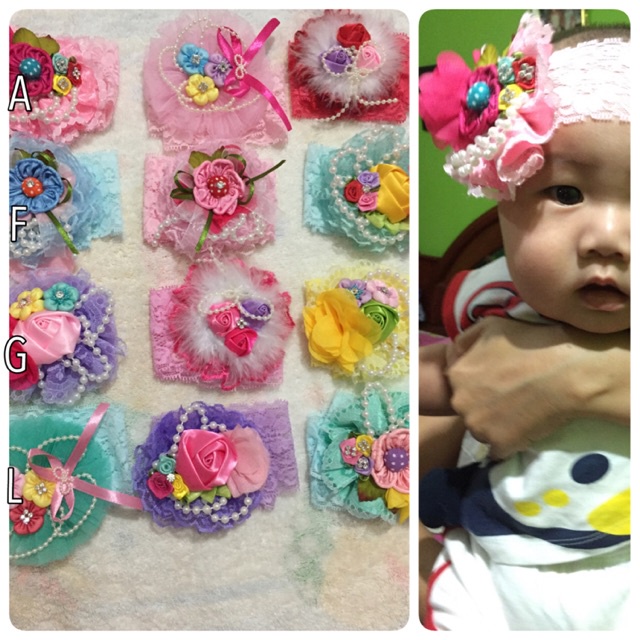 Bayi Bandana dengan Lucu Bayi Elastis Hiasan Bunga Ikat kepala Bandana bayi aksen bunga bando headband bayi