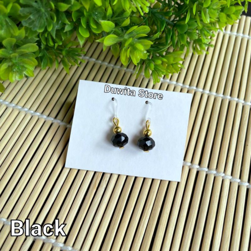 HANDMADE ANTING ANAK/DEWASA KAITAN PLASTIK MOTIF KRISTAL CEKO