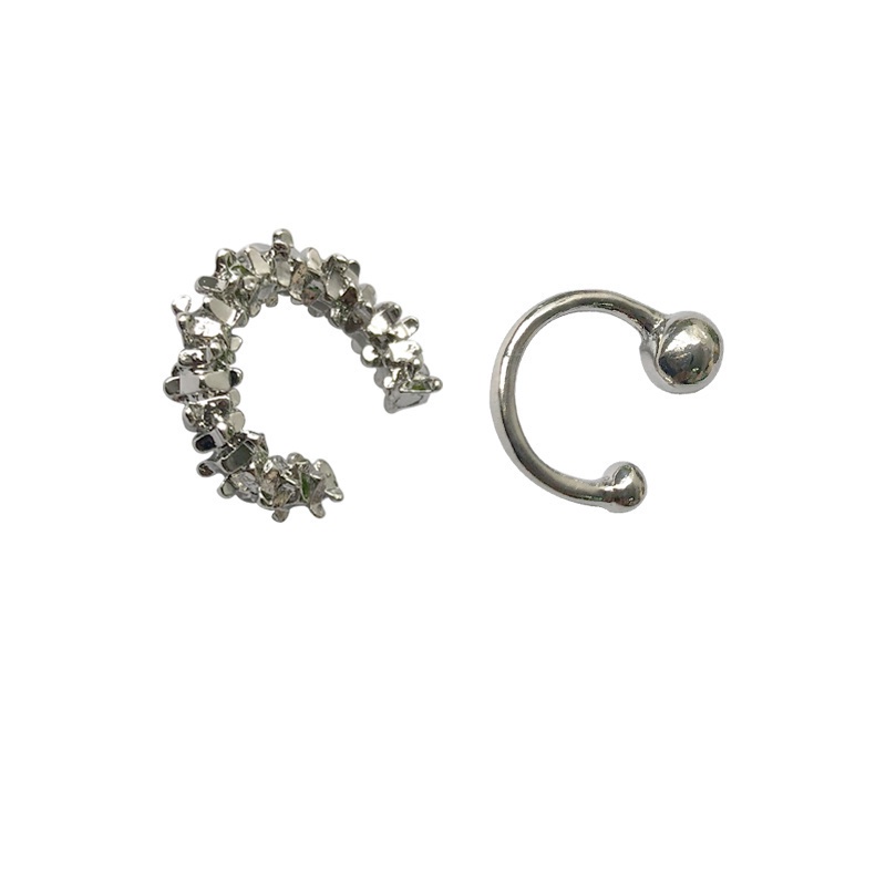 Set 2anting Klip on simple non Berlubang Aksesoris Telinga Korea Wanita