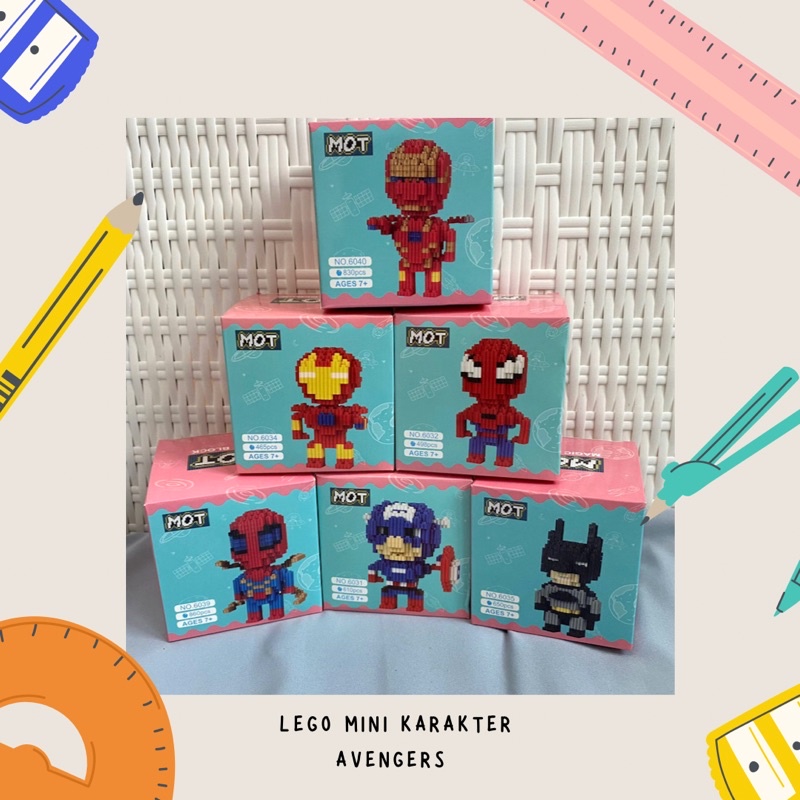 Mainan balok susun karakter avengers mainan anak mini block nano block