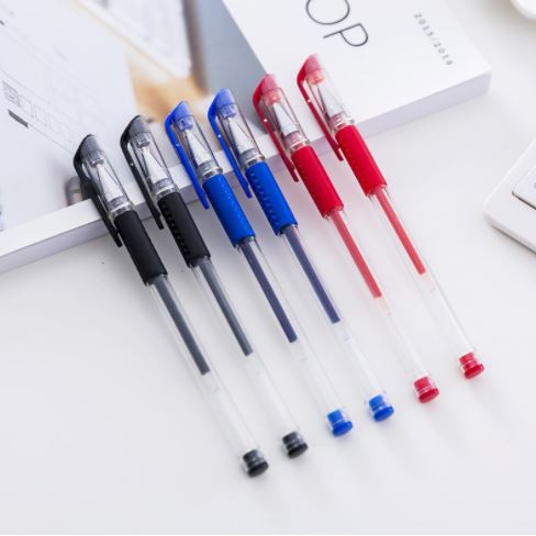 

Pulpen Pena Gel Ink 0.5mm / Pen Tinta Cair Warna Merah Hitam Biru - Hokee Store