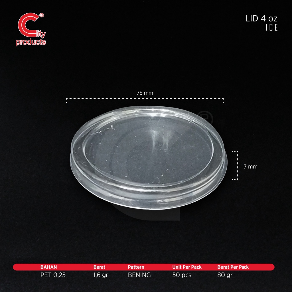 Tutup Cup Ice Cream 4 oz / Lid Cup 4 oz Ice Cream