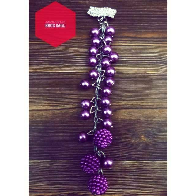 Bross  Hijab Dagu Juntai Panjang MURRY(Mutiara Berry) by Pusat Grosir Aksesoris Tokopelanginicer