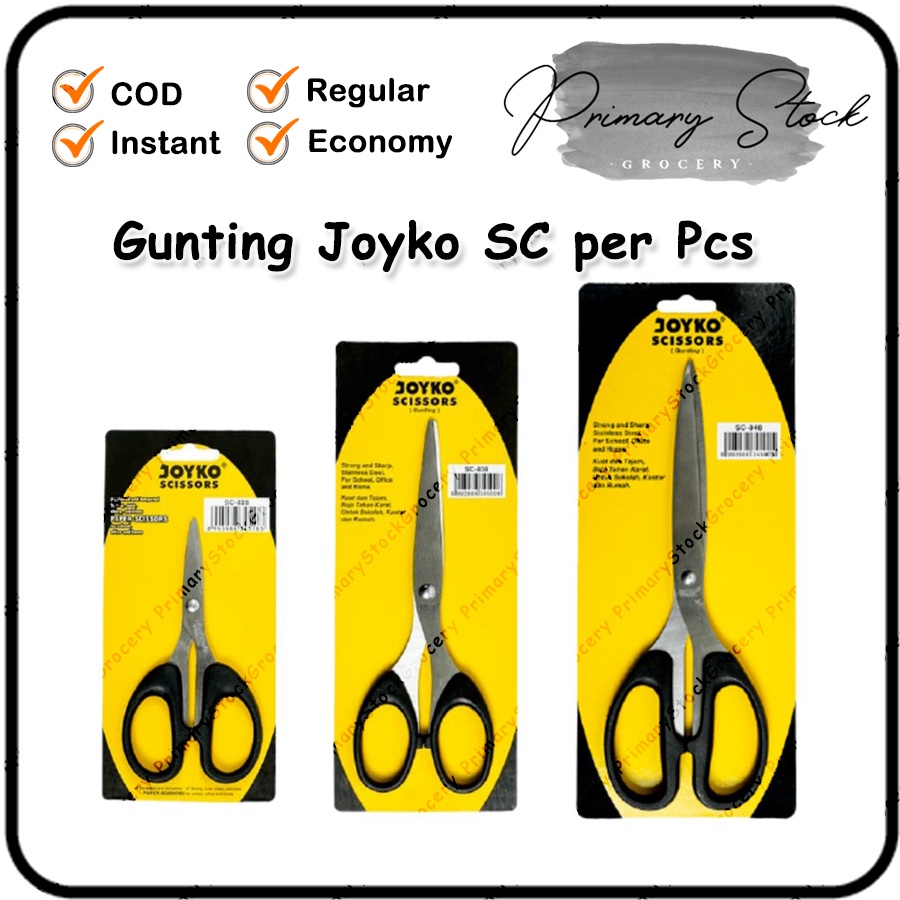 

Gunting Joyko Besar Kecil Sedang SC 828 838 848 Scissors Kertas Karton Kain Tajam Stainless