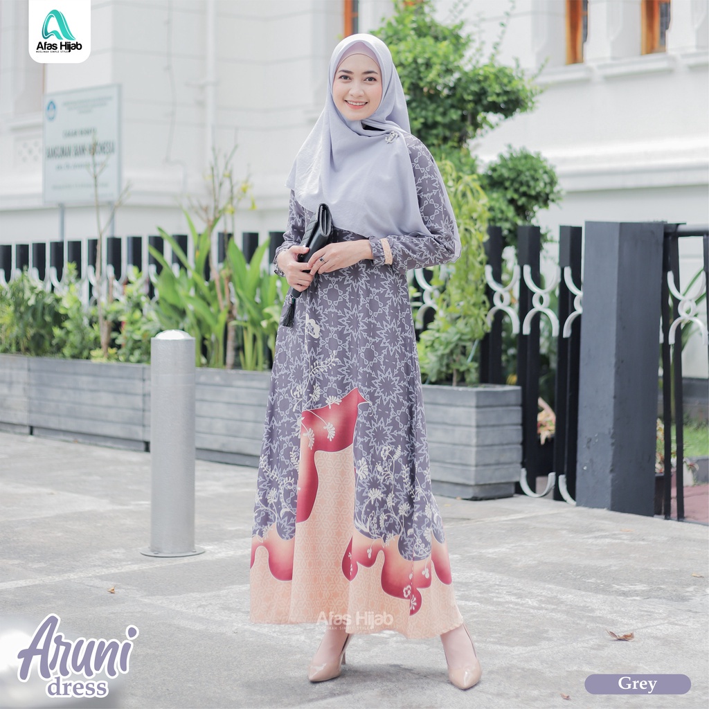 AFAS HIJAB | Aruni Dress -  Gamis terbaru 2022 - Gamis lebaran - dress Muslimah - Baju Gamis Terlari