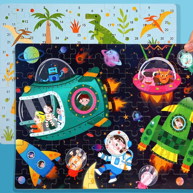 Jigsaw Puzzle Edukasi Kayu Kaleng 100 Pcs/ Puzzle 100 Keping