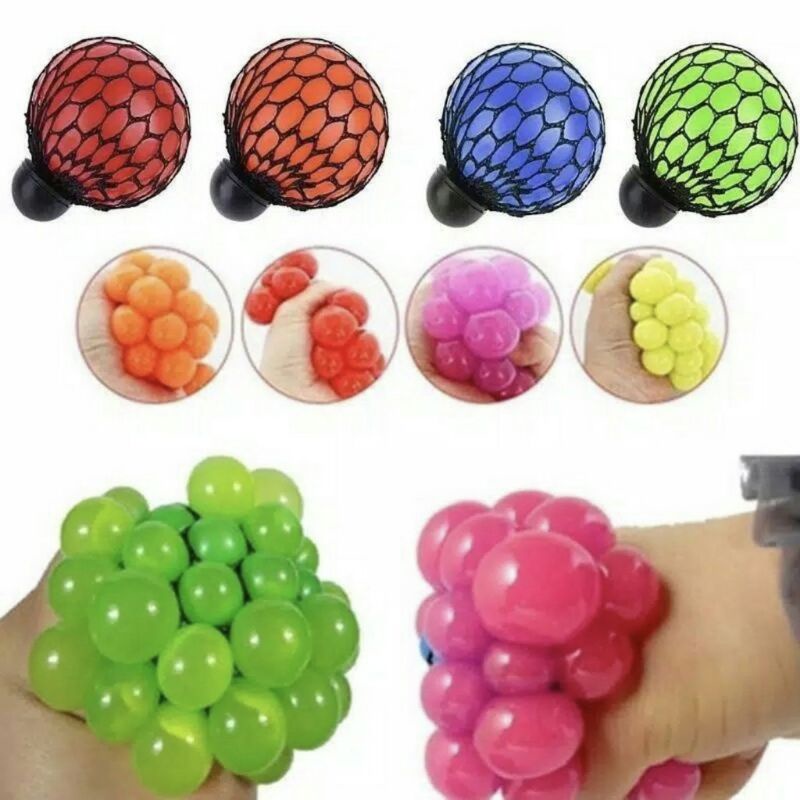 ANGGUR PENCET STRESS BALL SQUISH BALL / SQUISHY MESH BALL / BOLA SQUISHY JARING / MAINAN ANAK EDUKAS