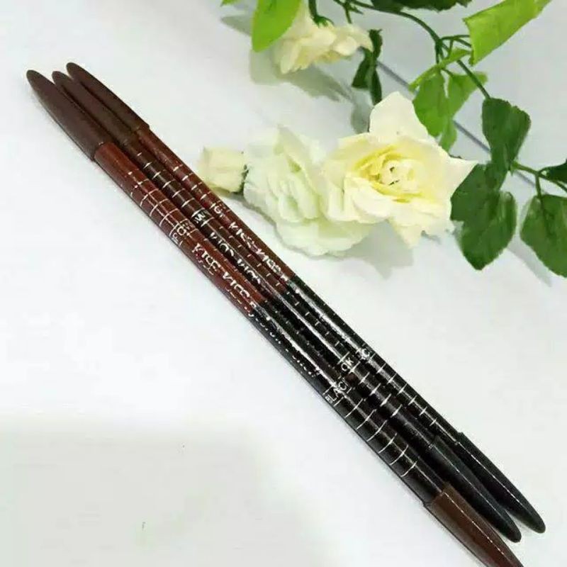 Pensil Alis KISS KISS 2in1 - Drawing Eyebrow Pencil - Pensil Alis Natural Dan Waterproof