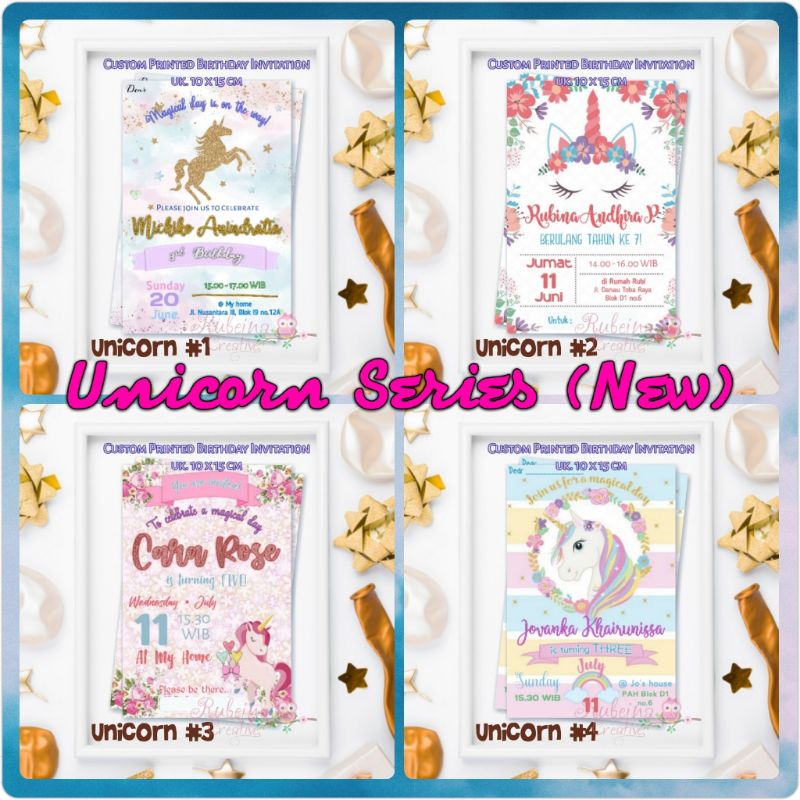 Undangan Ulang Tahun Anak Unicorn Series