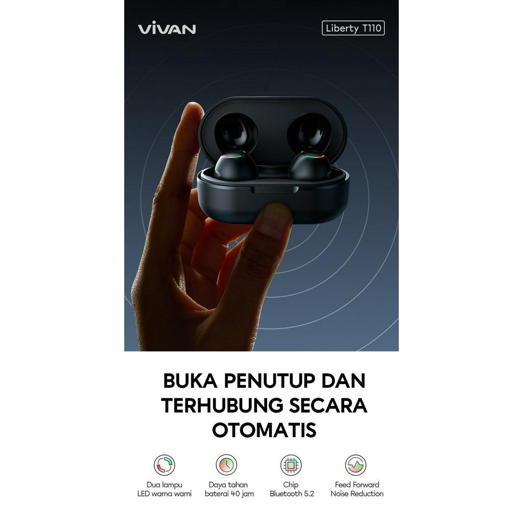 Vivan Liberty T110 Earbuds ENC ANC Bluetooth 5.2 Earphone TWS