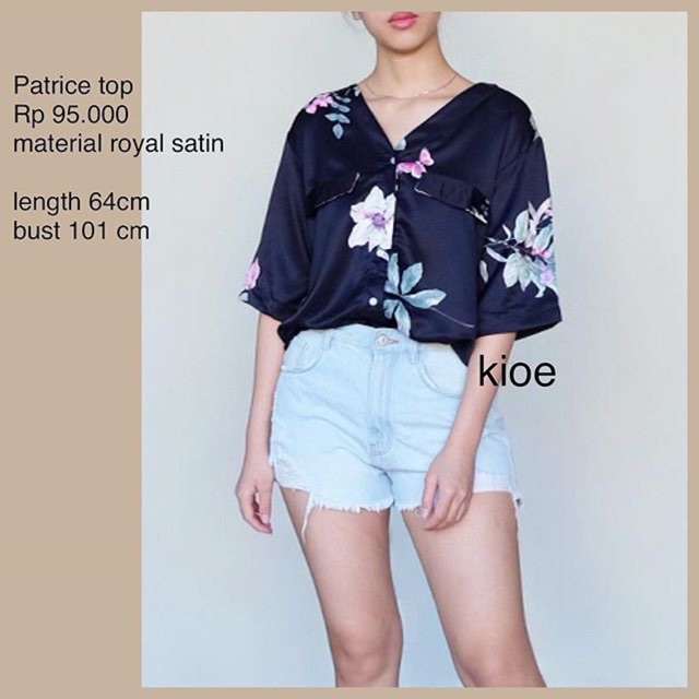 PATRICE TOP baju bunga baju pantai baju wanita