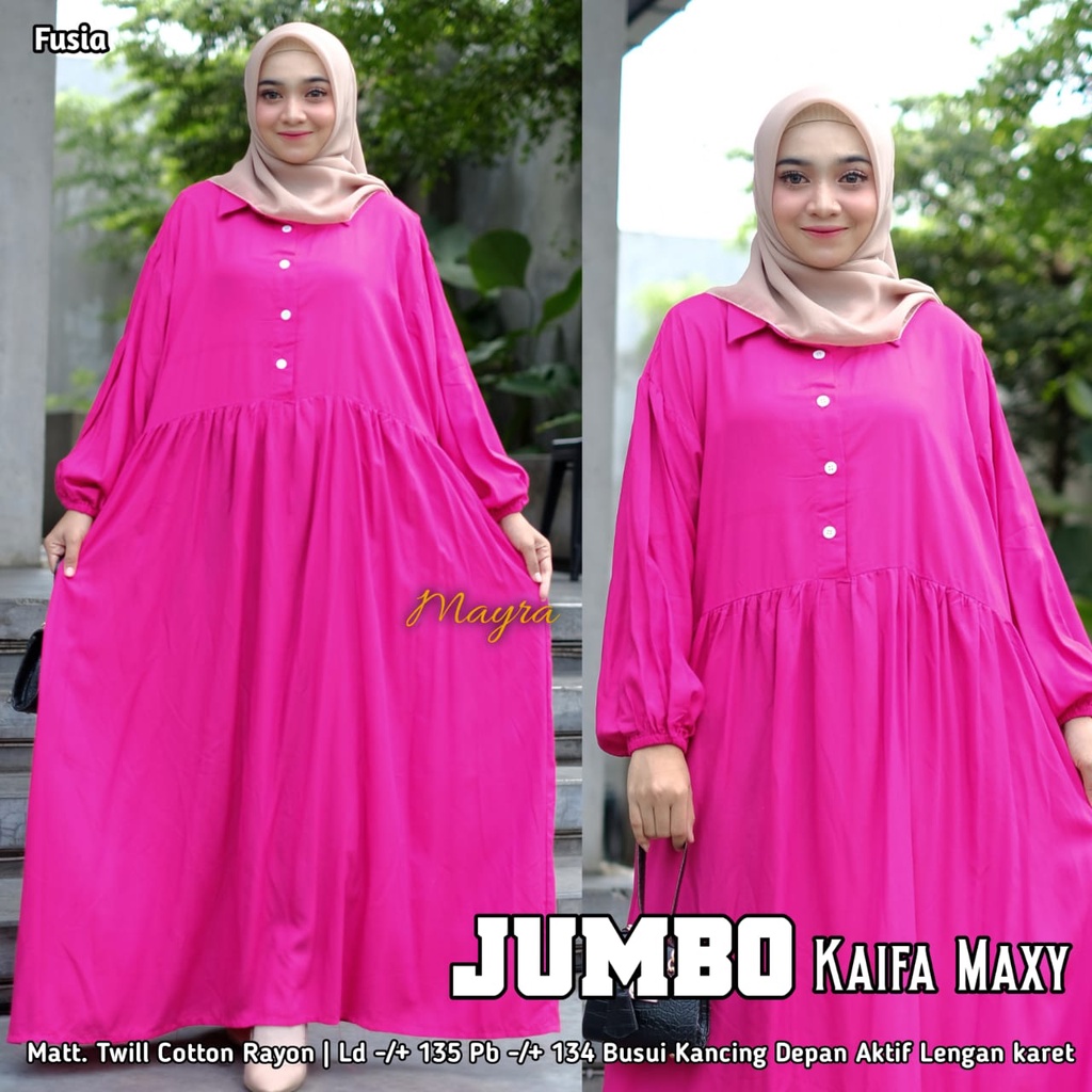 Baju GAMIS XXXXL LD 140 JUMBO Super PB 140 TOYOBO - BADAN GEMUK IBU HAMIL UKURAN BIG SIZE 298-kaifa fusia