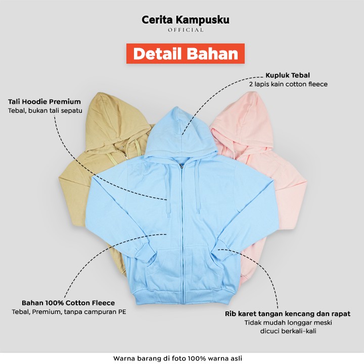 HOODIE Oversize Over Size Oversized Polos Wanita Pria Outerwear Unisex Cerita Kampusku ZIPPER Part 1