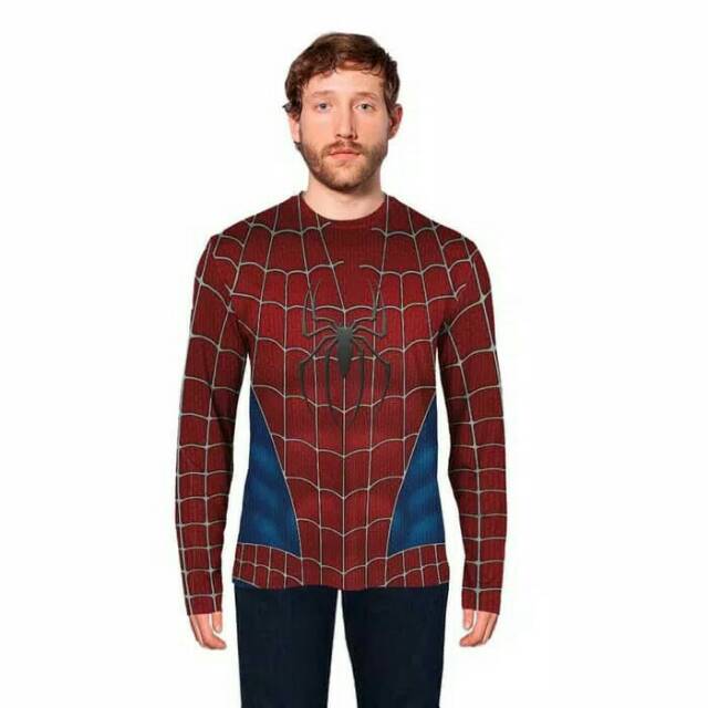 Kaos SPIDERMAN COSTUME Premium Pria 3D Fullprint model lengan panjang