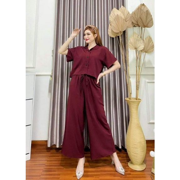 ONE SET CROP POLOS JUMBO | SET CROP WANITA | SETELAN KEKINIAN LD 120 | ONESET VIRAL